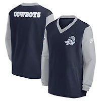 Coupe-vent Nike pour hommes, bleu marine, Dallas Cowboys 2023 Sideline, col en V