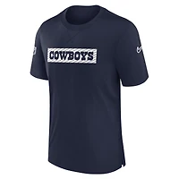 T-shirt Nike bleu marine Dallas Cowboys 2024/25 Sideline Player Tri-Blend Performance pour homme
