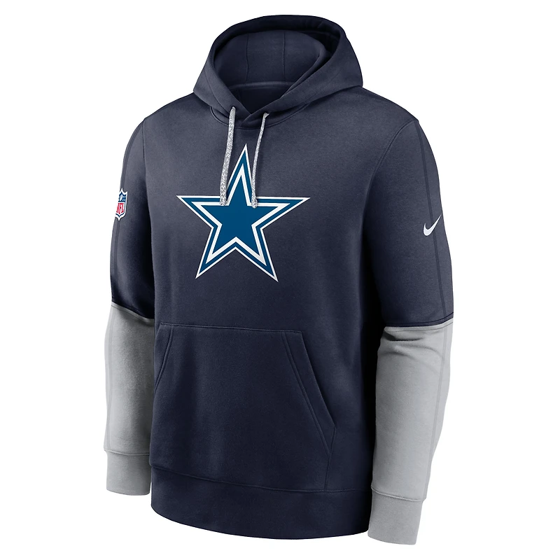 Sweat à capuche Nike bleu marine Dallas Cowboys 2024 Sideline Club pour homme