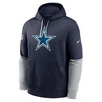 Sweat à capuche Nike bleu marine Dallas Cowboys 2024 Sideline Club pour homme