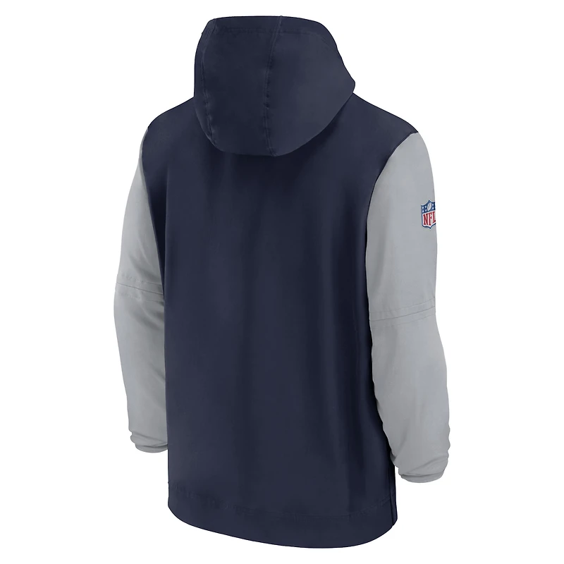 Veste Nike bleu marine à demi-zip pour homme Dallas Cowboys 2024 Sideline Pre-Game