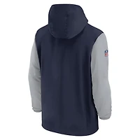 Veste Nike bleu marine à demi-zip pour homme Dallas Cowboys 2024 Sideline Pre-Game