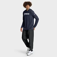 T-shirt à capuche manches longues Nike Dallas Cowboys 2025 Sideline Pure Fury Dri-FIT bleu marine pour homme
