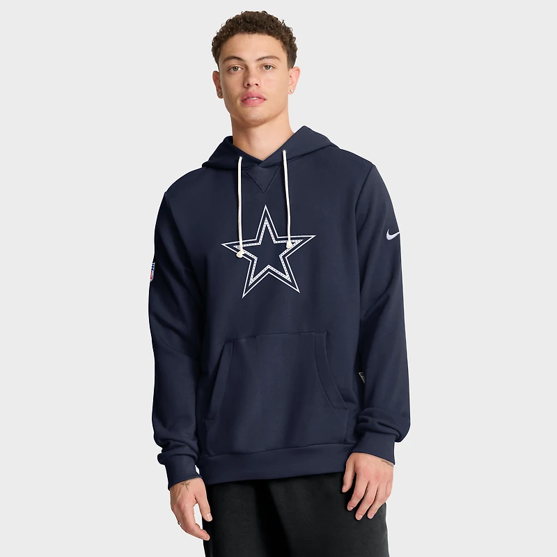 Sweat à capuche Nike bleu marine Dallas Cowboys 2025 Sideline Standard Issue Club Dri-FIT pour homme