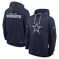 Sweat à capuche Nike bleu marine Dallas Cowboys 2025 Sideline Standard Issue Club Dri-FIT pour homme