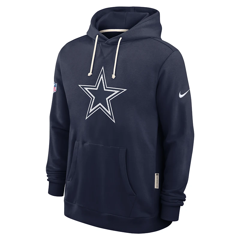 Sweat à capuche Nike bleu marine Dallas Cowboys 2025 Sideline Standard Issue Club Dri-FIT pour homme