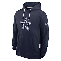 Sweat à capuche Nike bleu marine Dallas Cowboys 2025 Sideline Standard Issue Club Dri-FIT pour homme