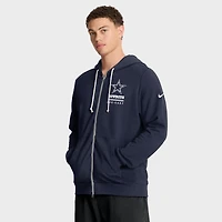 Sweat à capuche Nike bleu marine Dallas Cowboys 2025 Sideline Standard Issue Utility Player Dri-FIT entièrement zippé pour homme