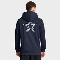 Sweat à capuche Nike bleu marine Dallas Cowboys 2025 Sideline Standard Issue Utility Player Dri-FIT entièrement zippé pour homme