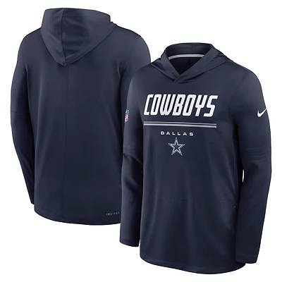 Men's Nike Navy Dallas Cowboys Big & Tall Dri-FIT Hooded Long Sleeve T-Shirt