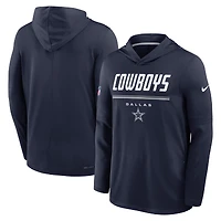 Men's Nike Navy Dallas Cowboys Big & Tall Dri-FIT Hooded Long Sleeve T-Shirt