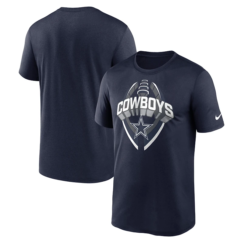 T-shirt Nike bleu marine Dallas Cowboys pour homme, grande taille, Primetime Legend Icon Performance