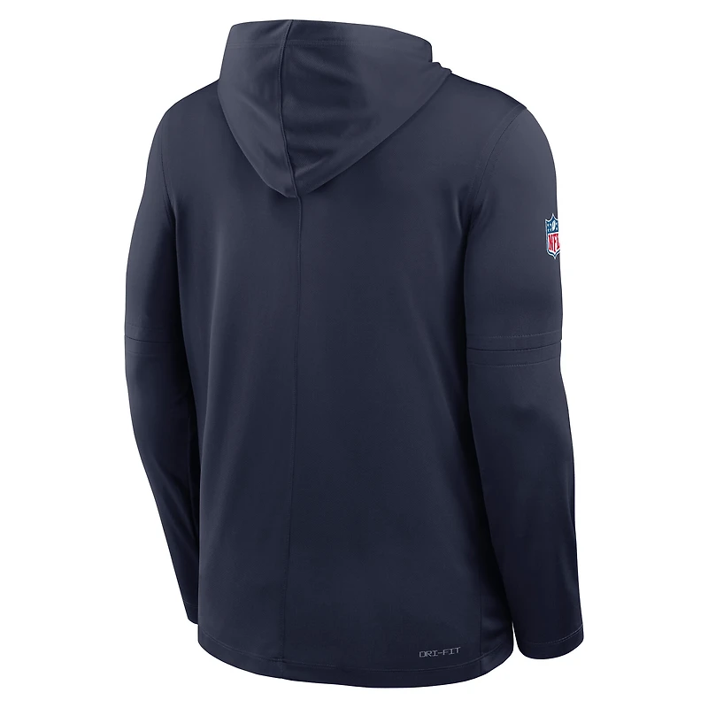 Men's Nike Navy Dallas Cowboys Big & Tall Sideline Dri-FIT Long Sleeve Hoodie T-Shirt