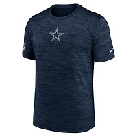 T-shirt Nike bleu marine Dallas Cowboys pour homme, coupe grande taille, performance Sideline Velocity