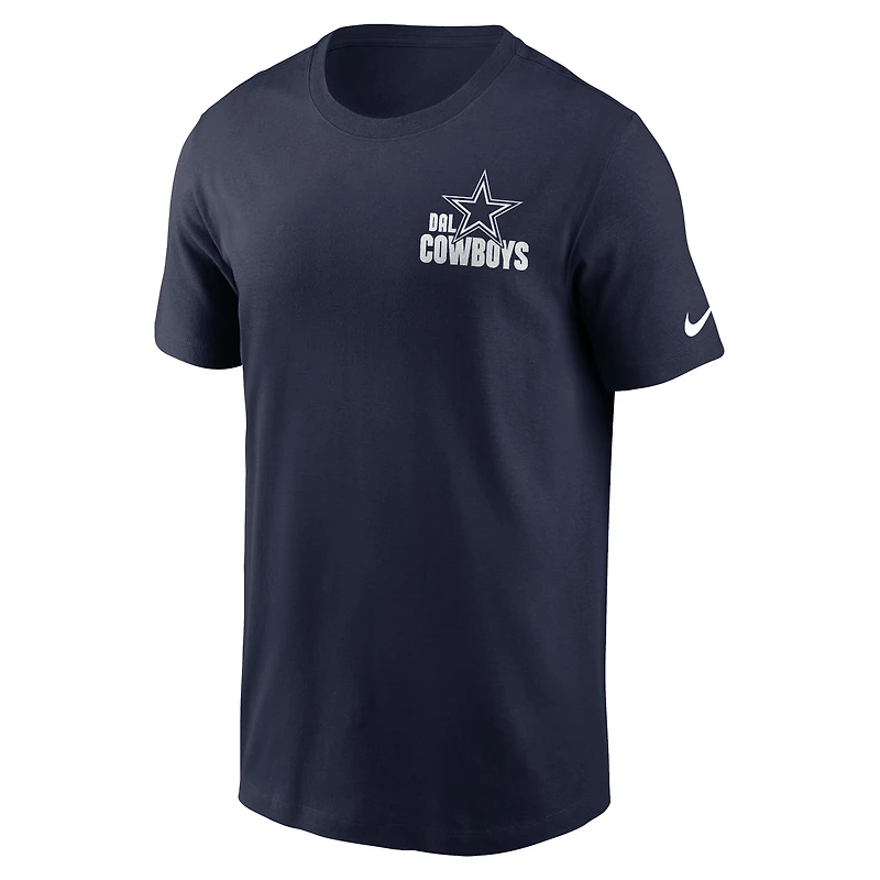 T-shirt essentiel Nike Dallas Cowboys Blitz pour homme - Bleu marine