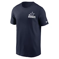 T-shirt essentiel Nike Dallas Cowboys Blitz pour homme - Bleu marine
