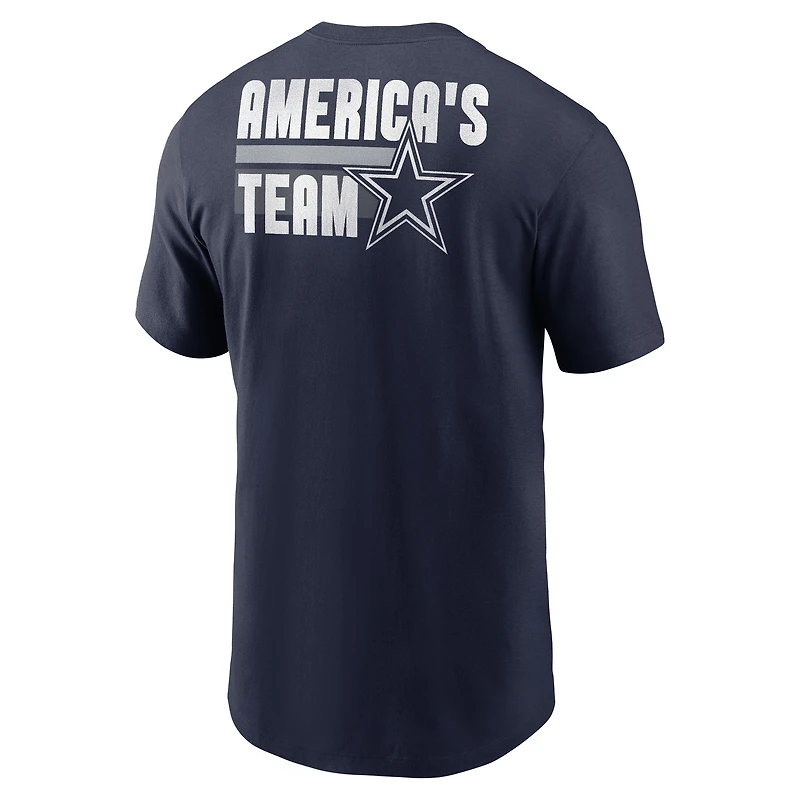 T-shirt essentiel Nike Dallas Cowboys Blitz pour homme - Bleu marine