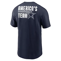 T-shirt essentiel Nike Dallas Cowboys Blitz pour homme - Bleu marine