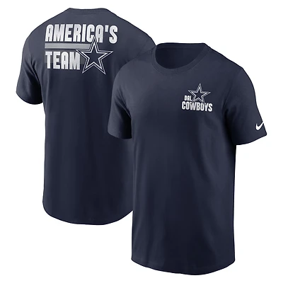 T-shirt essentiel Nike Dallas Cowboys Blitz pour homme - Bleu marine