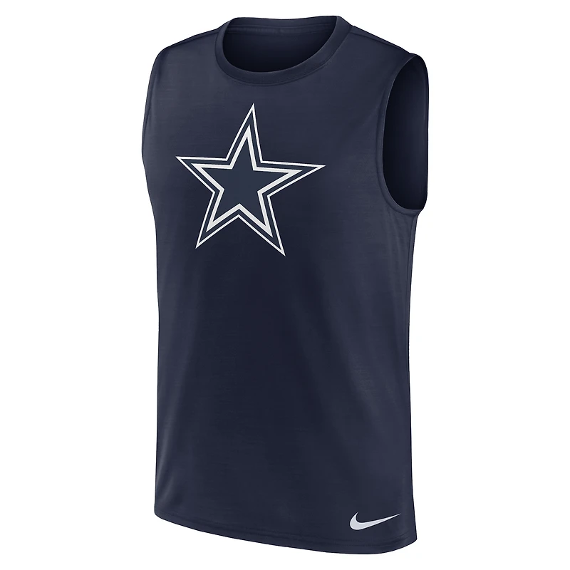 Débardeur Nike bleu marine Dallas Cowboys Blitz Legend Dri-FIT Muscle pour homme
