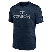 T-shirt Nike bleu marine Dallas Cowboys Blitz Velocity Modern Performance pour homme