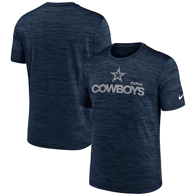 T-shirt Nike bleu marine Dallas Cowboys Blitz Velocity Modern Performance pour homme