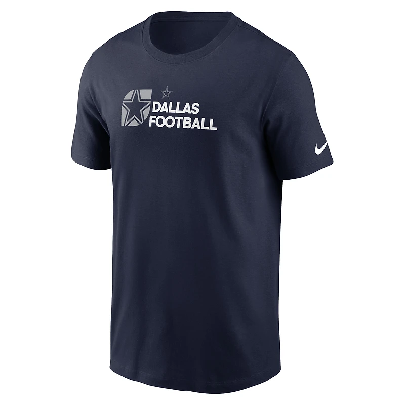 T-shirt essentiel Nike pour hommes, bleu marine, Dallas Cowboys