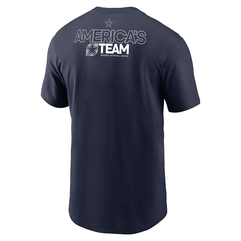 T-shirt essentiel Nike pour hommes, bleu marine, Dallas Cowboys