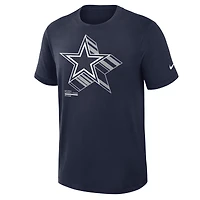 T-shirt Nike bleu marine Dallas Cowboys Left End Run Slub Dri-FIT pour homme