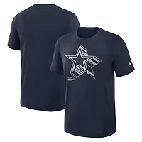 T-shirt Nike bleu marine Dallas Cowboys Left End Run Slub Dri-FIT pour homme