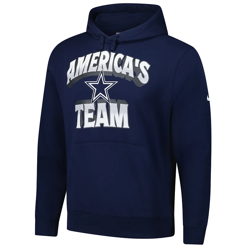 Sweat à capuche Nike bleu marine Dallas Cowboys America's Team pour homme