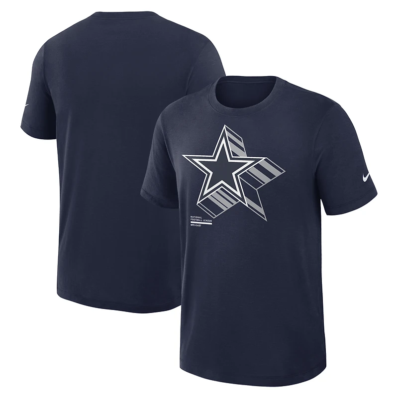 T-shirt Nike bleu marine Dallas Cowboys Primetime Slub Dri-FIT pour homme