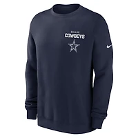 Men's Nike Navy Dallas Cowboys Primetime Club Fleece Pullover Sweatshirt