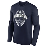 Men's Nike Navy Dallas Cowboys Primetime Legend Icon Performance Long Sleeve T-Shirt