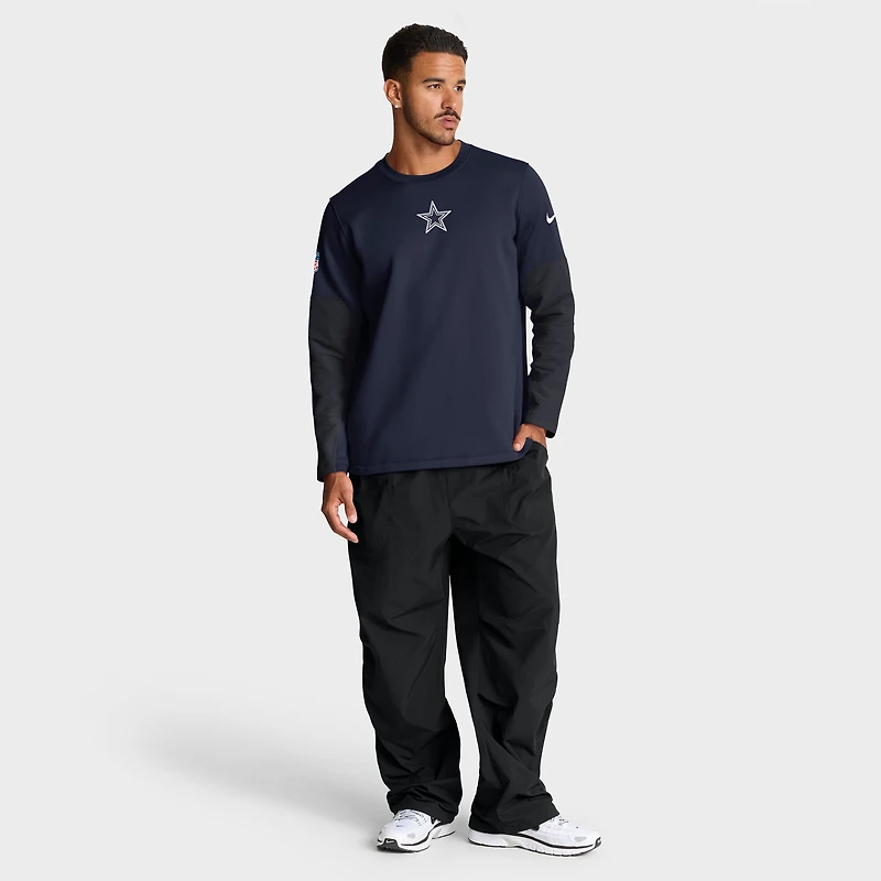 Men's Nike White Dallas Cowboys Sideline Coach Therma-FIT Long Sleeve T-Shirt