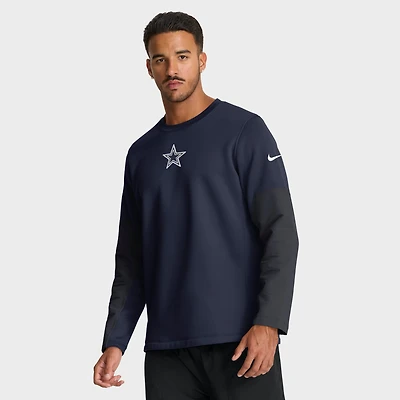 Men's Nike White Dallas Cowboys Sideline Coach Therma-FIT Long Sleeve T-Shirt