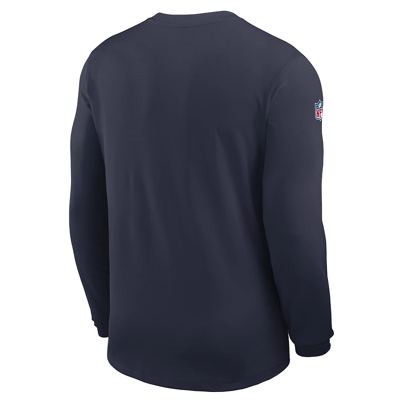 Men's Nike Navy Dallas Cowboys Sideline Coaches UV Dri-FIT Long Sleeve Shirt