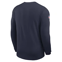 Men's Nike  Navy Dallas Cowboys Sideline Coaches UV Dri-FIT Long Sleeve Shirt