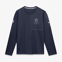 Men's Nike  Navy Dallas Cowboys Sideline Coaches UV Dri-FIT Long Sleeve Shirt