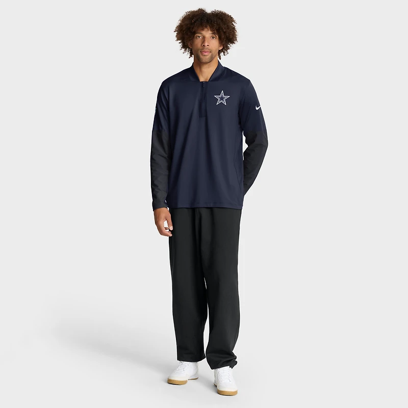 Men's Nike Navy Dallas Cowboys Sideline Dri-FIT Half-Zip Pullover