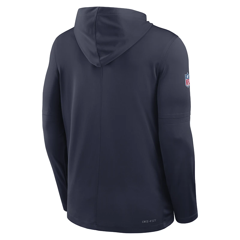 Men's Nike Navy Dallas Cowboys Sideline Dri-FIT Long Sleeve Hooded T-Shirt