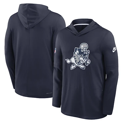 Men's Nike Navy Dallas Cowboys Sideline Dri-FIT Long Sleeve Hooded T-Shirt