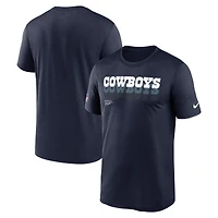 T-shirt Nike Dri-FIT bleu marine pour homme, motif Sideline Legend des Cowboys de Dallas