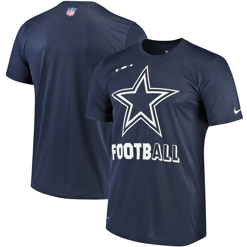 T-shirt Nike Dallas Cowboys Sideline Legend Football Performance pour homme - Bleu marine