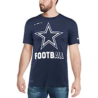 T-shirt Nike Dallas Cowboys Sideline Legend Football Performance pour homme - Bleu marine