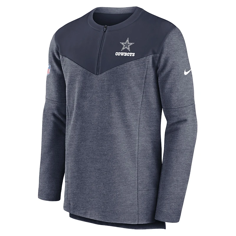 Men's Nike Navy Dallas Cowboys Sideline Lockup Performance - Quarter-Zip Top