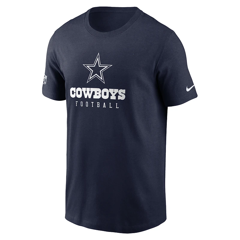 T-shirt pour homme Nike Dallas Cowboys Sideline Performance - Bleu marine