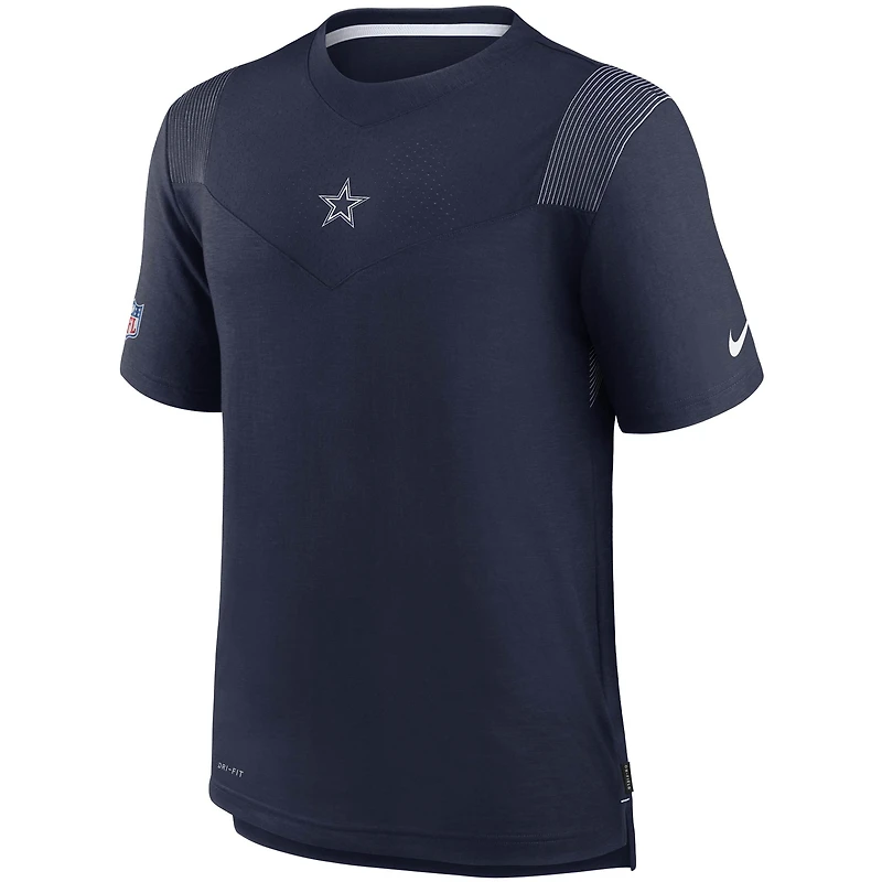 T-shirt Nike Dallas Cowboys Sideline Player UV Performance pour homme - Bleu marine