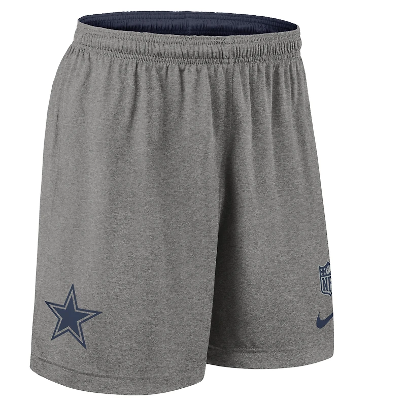 Short de sport réversible Nike bleu marine Dallas Cowboys pour homme