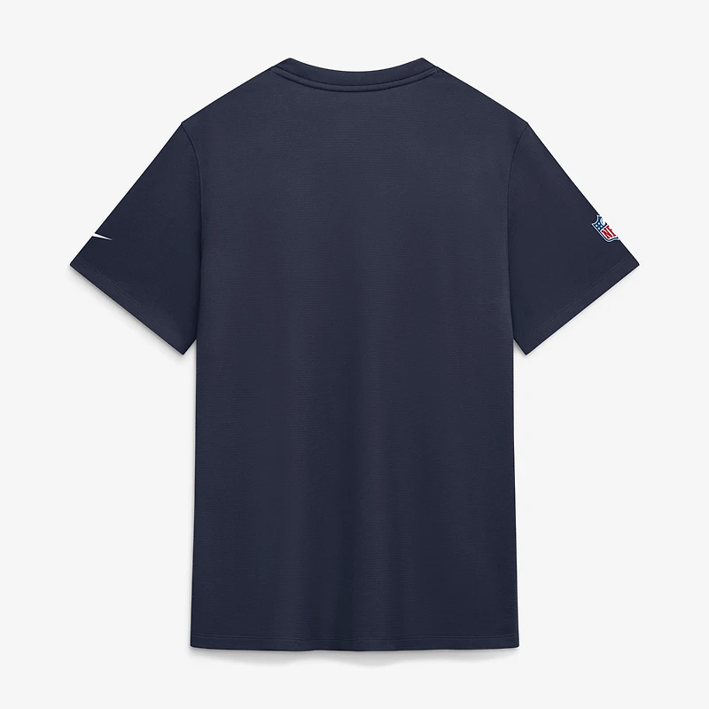 T-shirt d'entraîneur Nike Dri-FIT bleu marine Dallas Cowboys pour homme